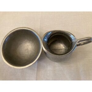 Vintage Pewter Creamer and Sugar Bowl Set American Pewter